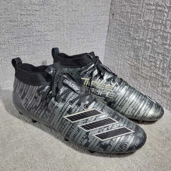 Adidas Adizero 8.0 Men's Size 14 US Black Metallic Silver Football Cleats EE7451 - Picture 6 of 11